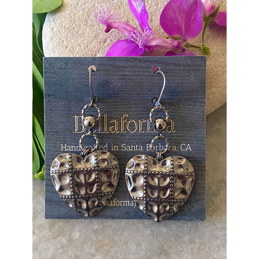 RIVETED HEART EARRINGS