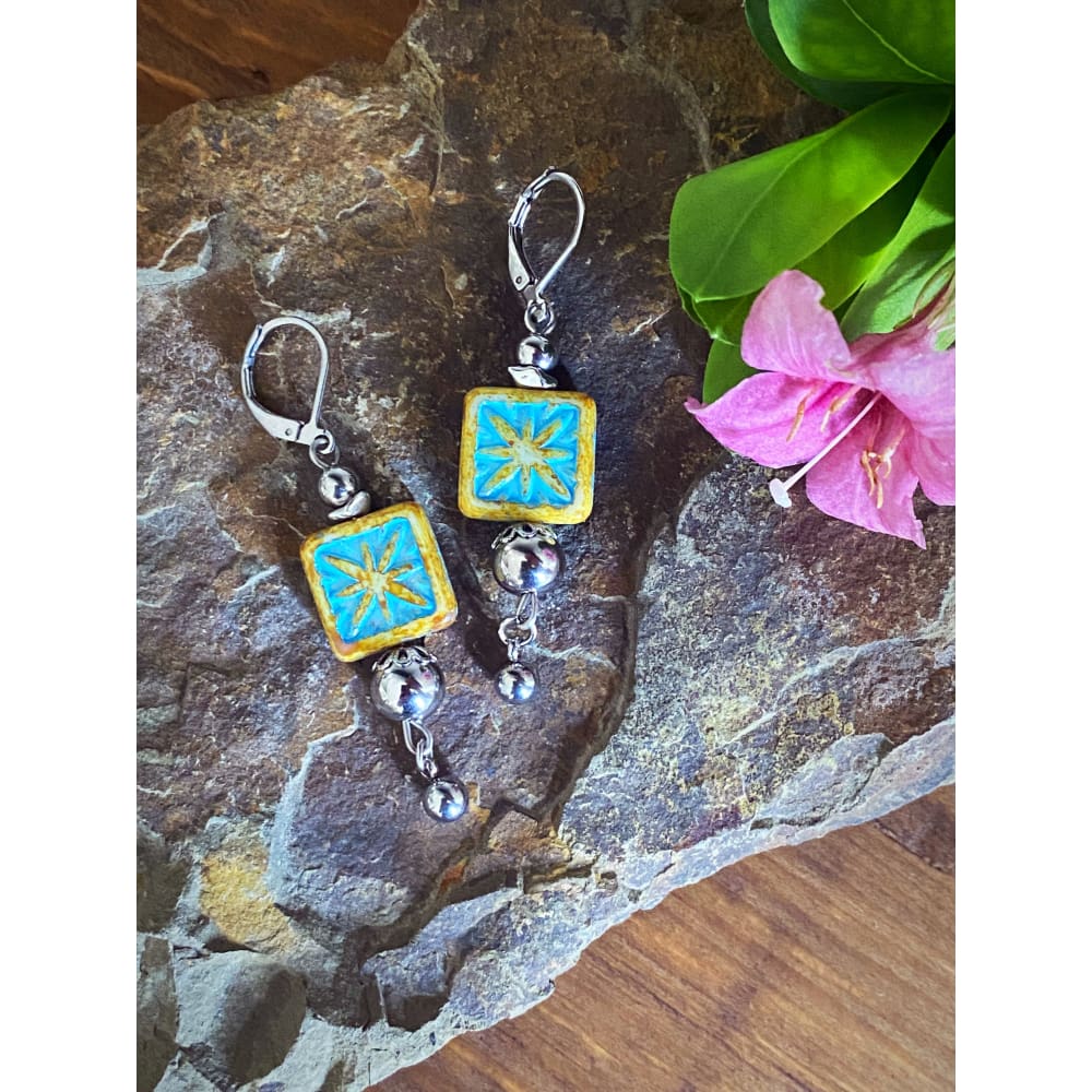 STAR TILE CHARM EARRINGS