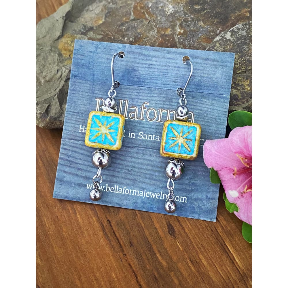 STAR TILE CHARM EARRINGS