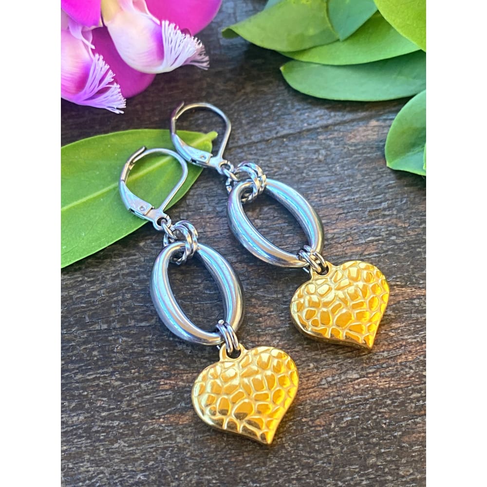 Heart of deals gold earrings