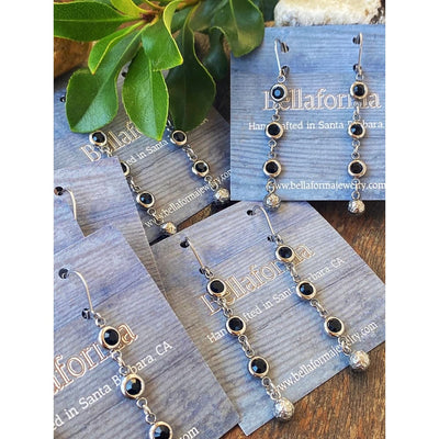 BLACK LINK EARRINGS