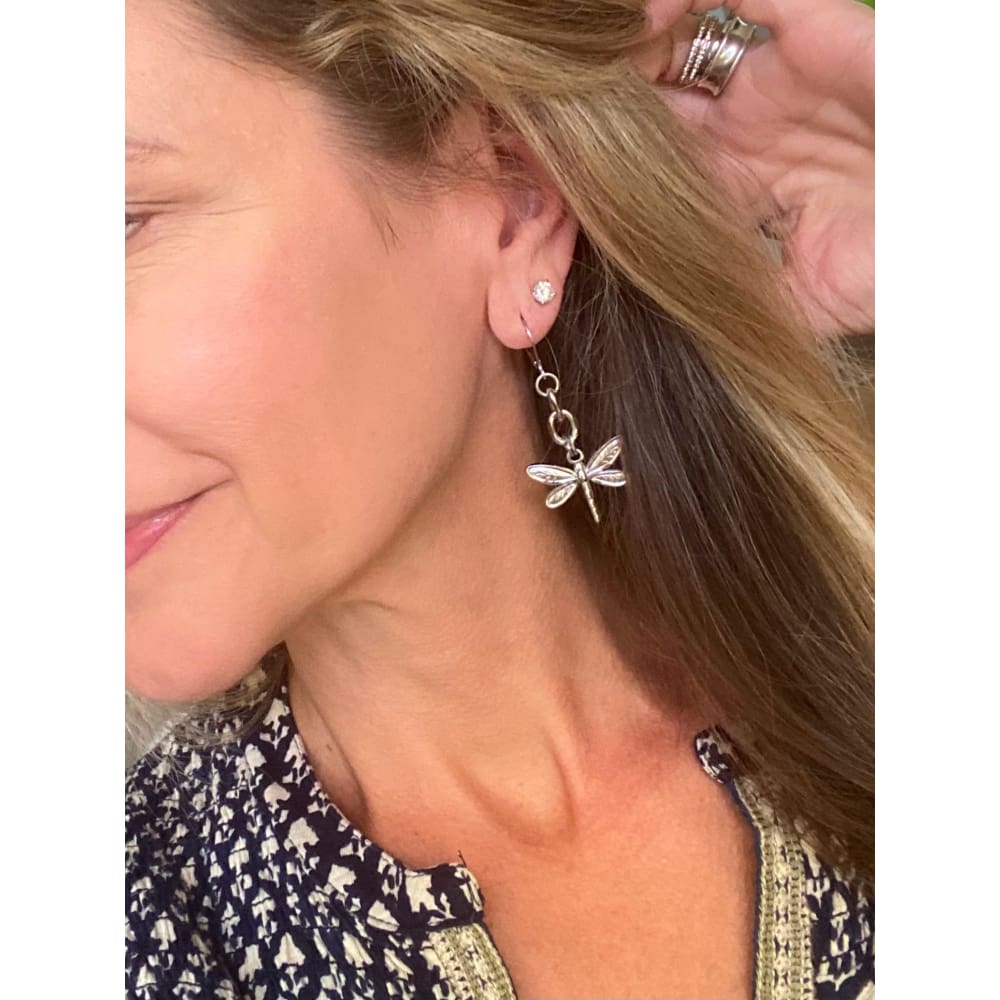DRAGONFLY CHAIN EARRINGS