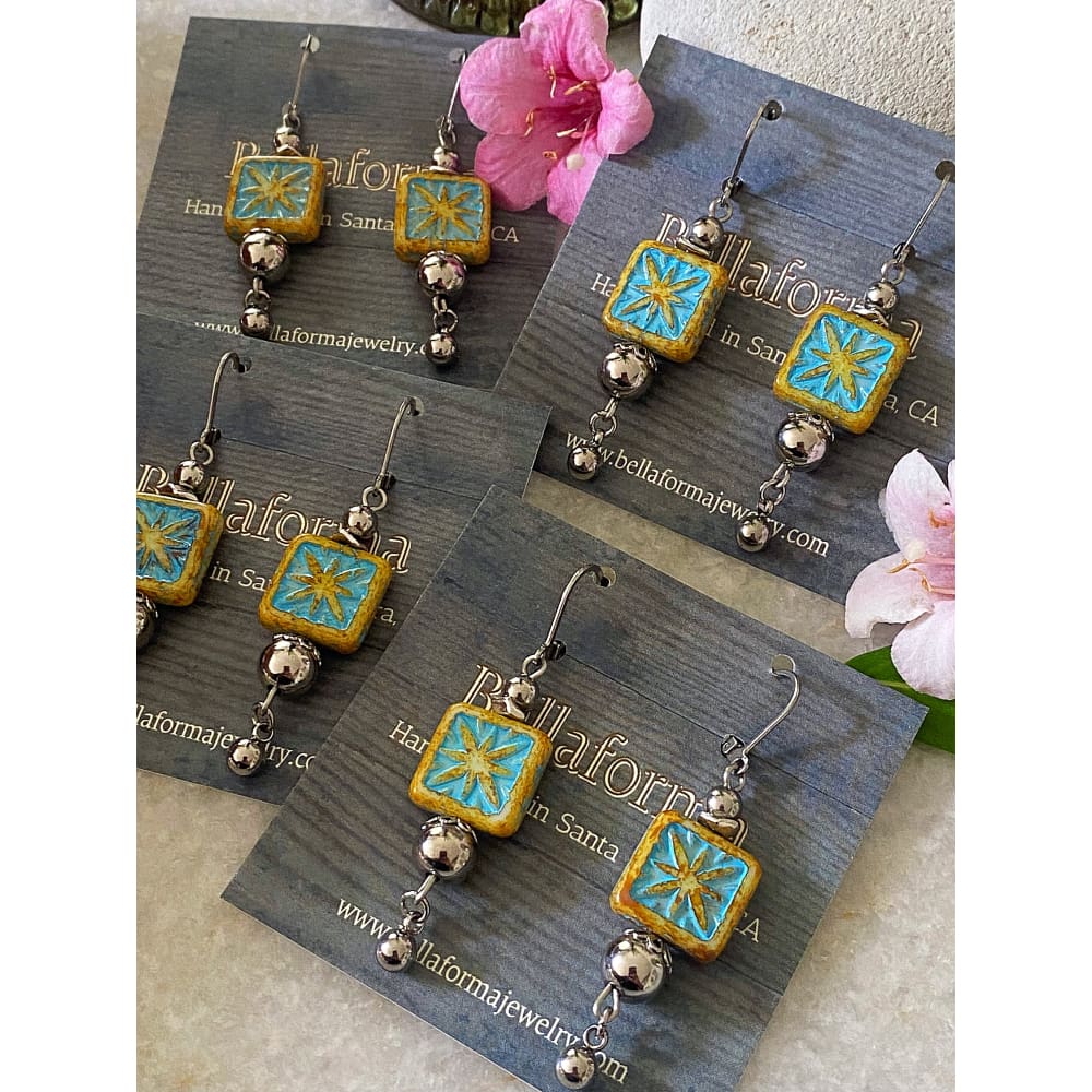 STAR TILE CHARM EARRINGS