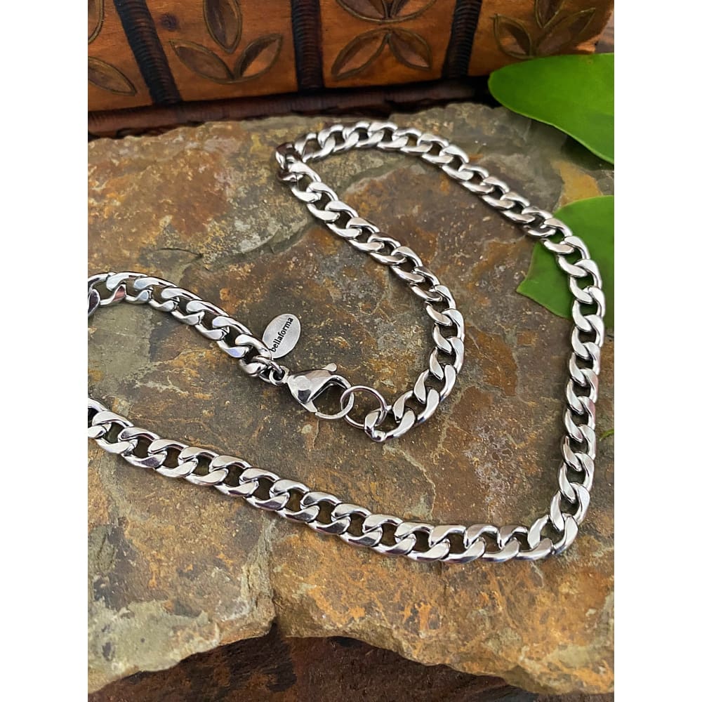 SILVER CUBAN CHOKER