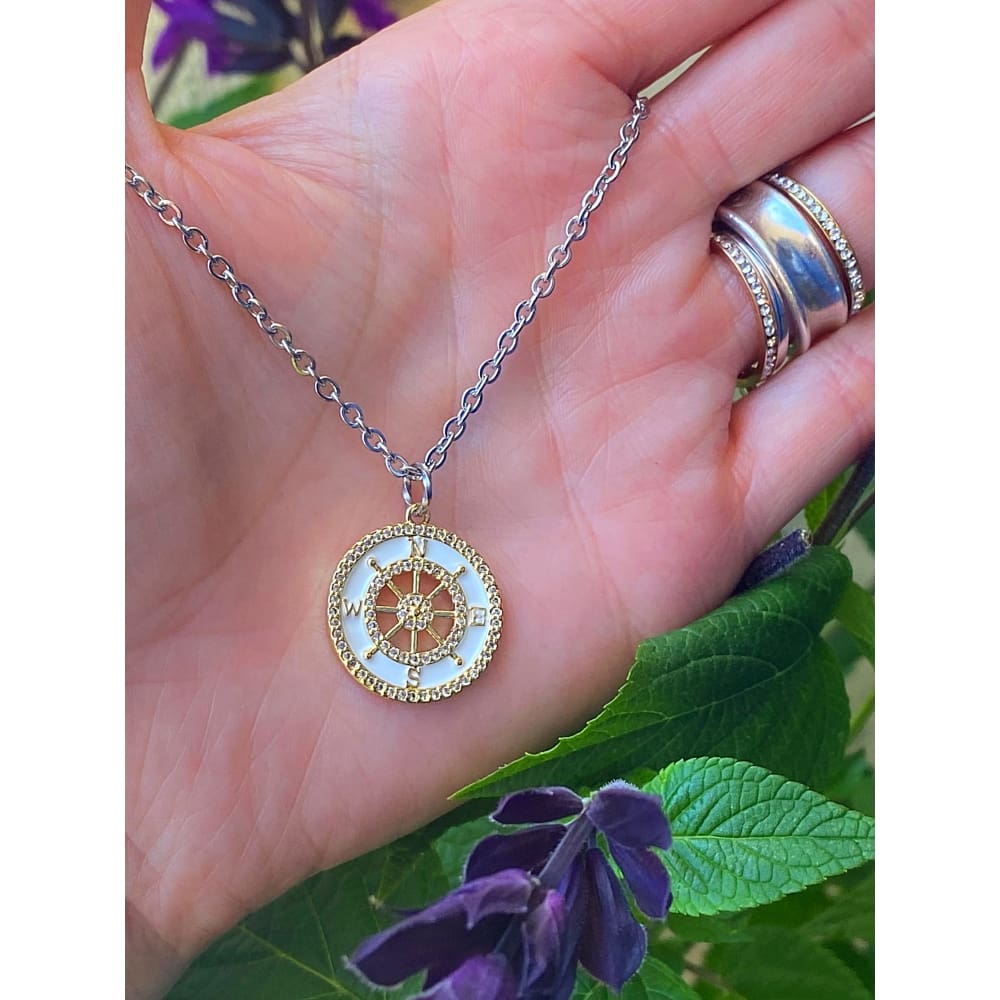 PAVÉ COMPASS NECKLACE
