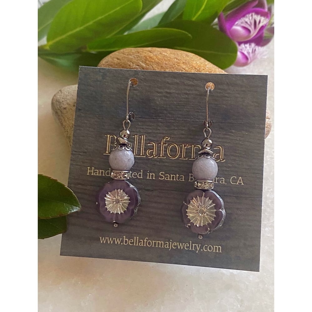LAVENDER HIBISCUS EARRINGS