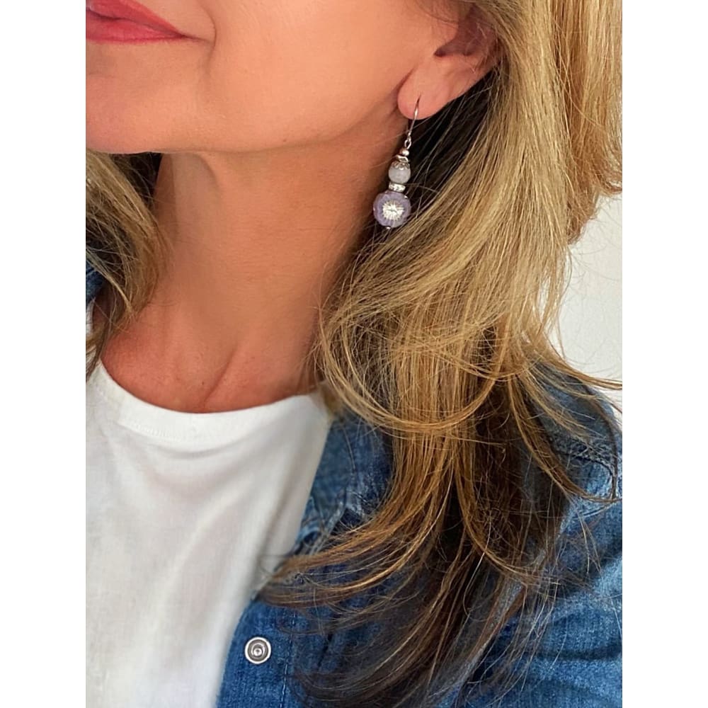 LAVENDER HIBISCUS EARRINGS