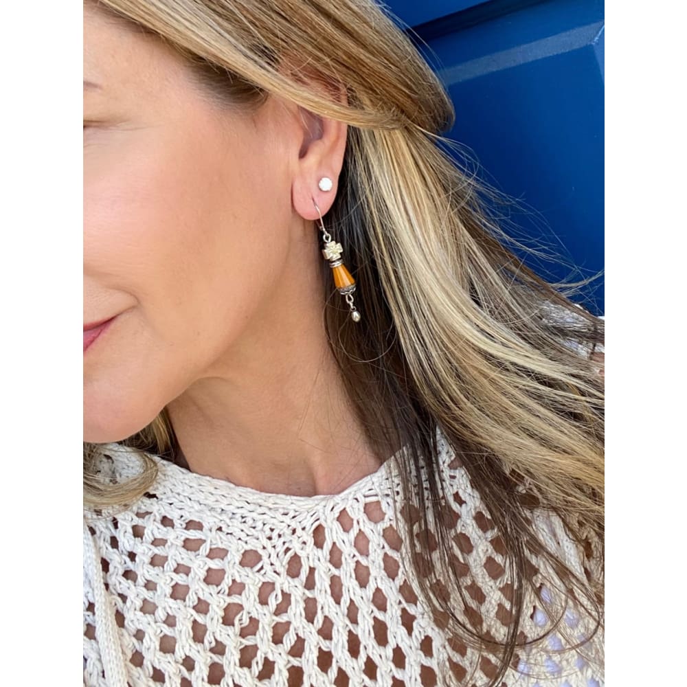 FLOWER CROSS EARRINGS