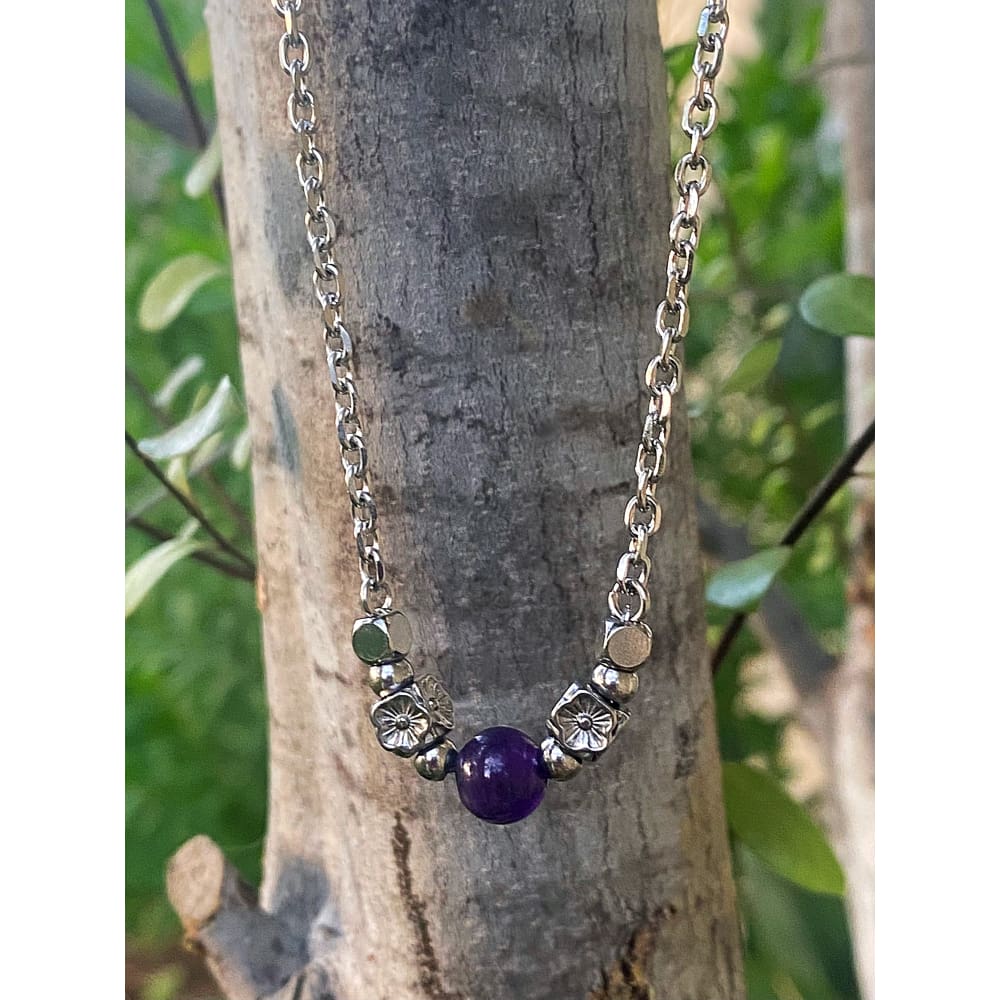 AMETHYST BEAD NECKLACE