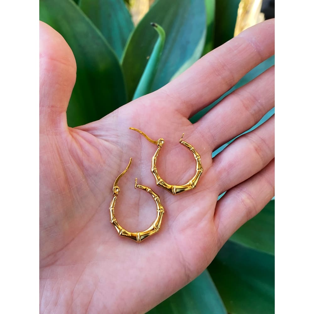 GOLD BAMBOO HOOPS