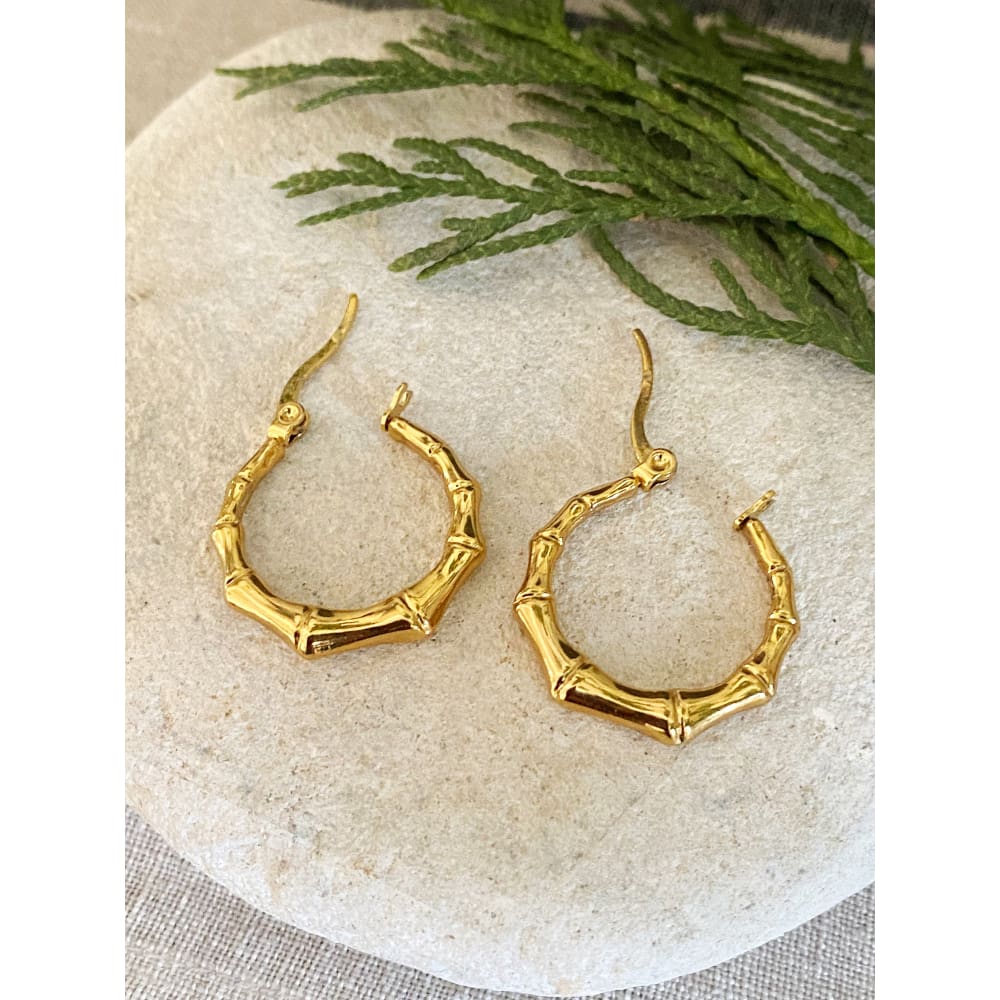 GOLD BAMBOO HOOPS