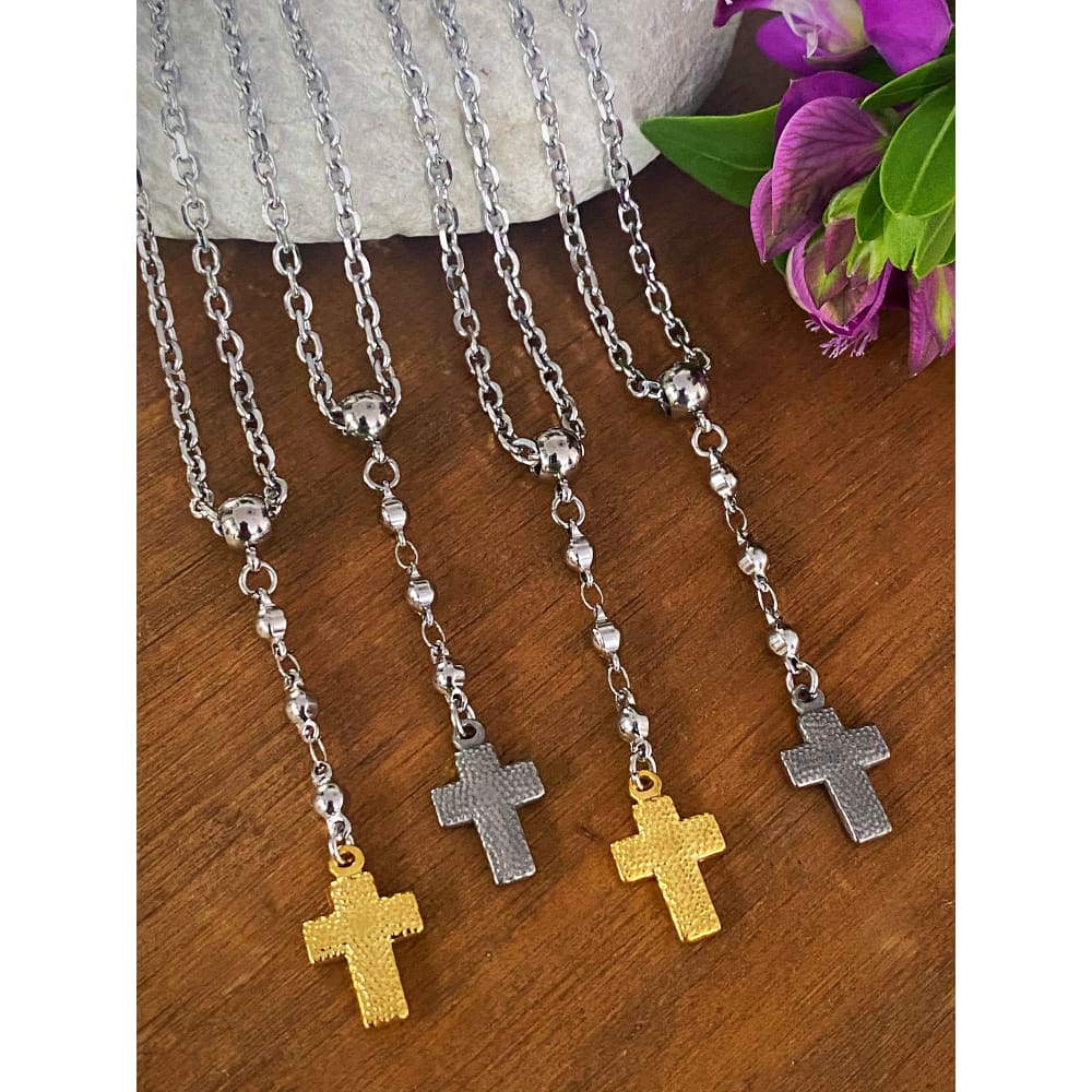 CROSS LARIAT CHOKER