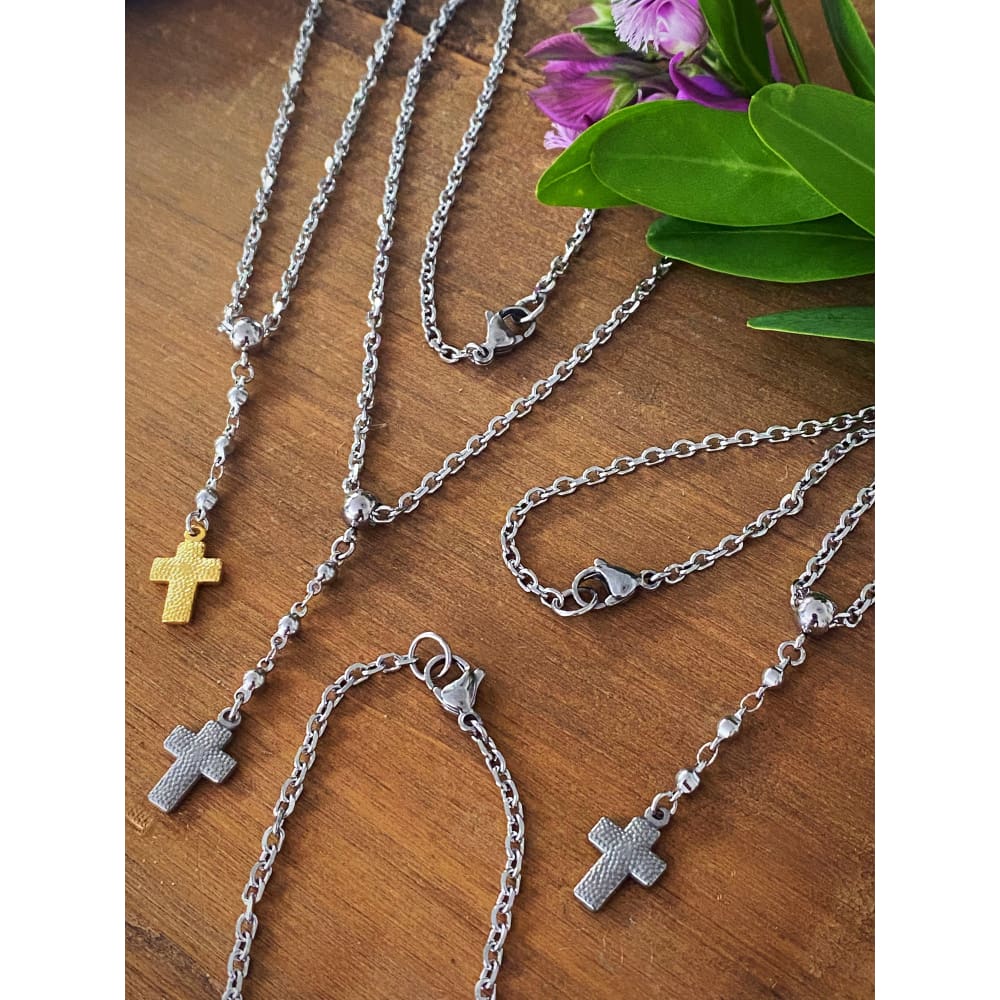 CROSS LARIAT CHOKER