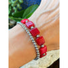 CRIMSON JADE SQ BRACELET
