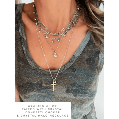 HAMMERED CROSS NECKLACE
