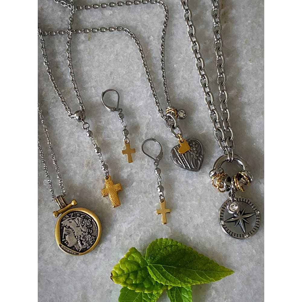 BEADED CROSS EARRINGS