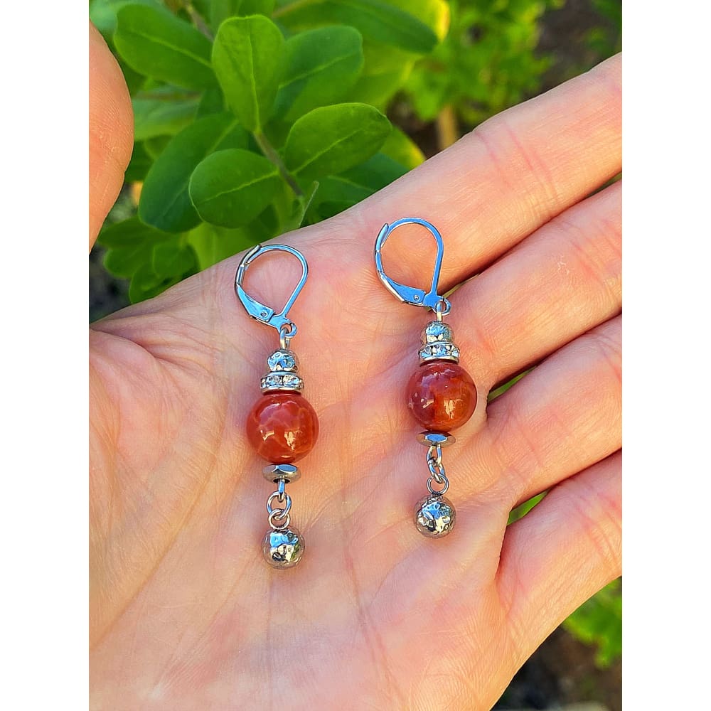 FIRE AGATE EARRINGS