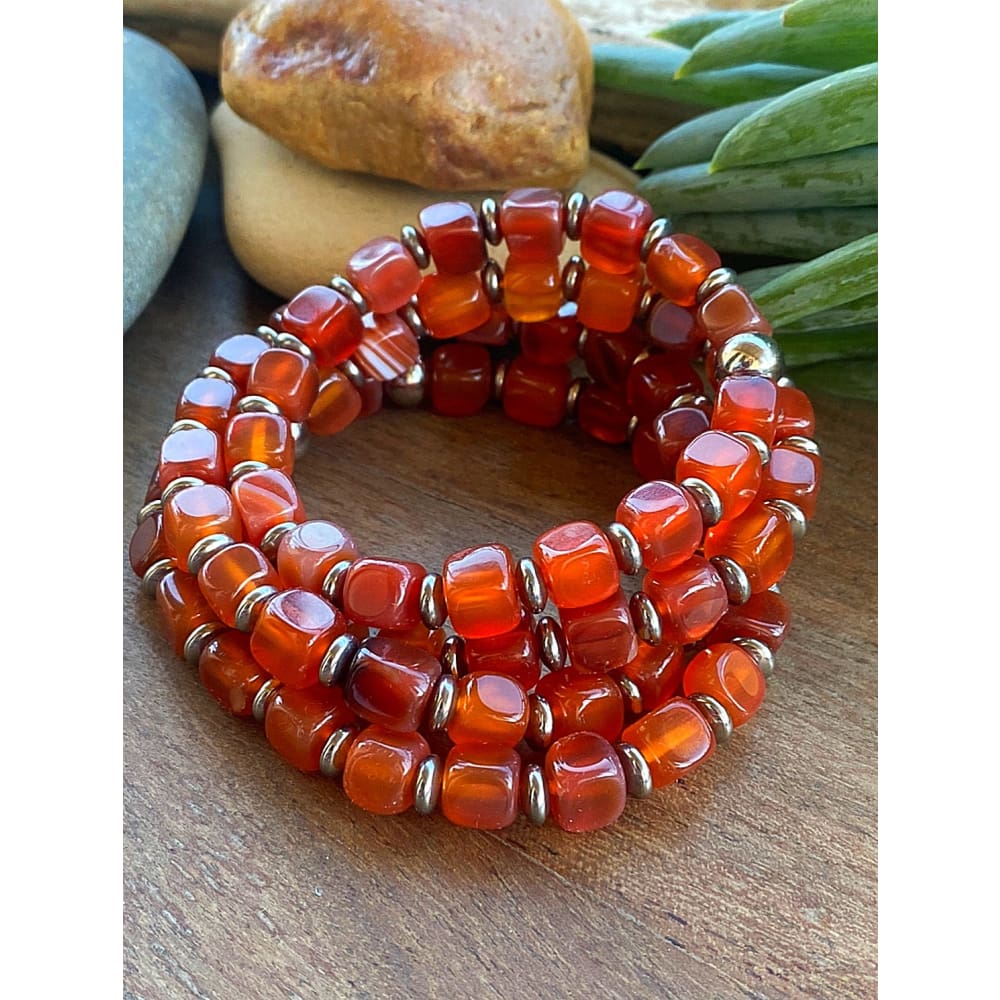 CARNELIAN CUBE BRACELET