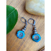 TEAL HIBISCUS EARRINGS
