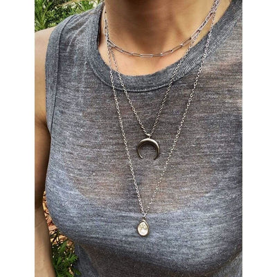 CRYSTAL PEAR BEZEL NECKLACE