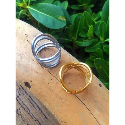 GOLD X WRAP RING