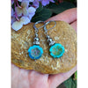 TEAL HIBISCUS EARRINGS