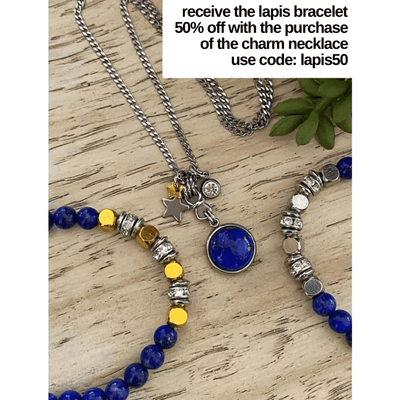 LAPIS CHARM NECKLACE